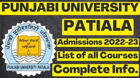 pup admission|punjabi university patiala admission 2022 23.